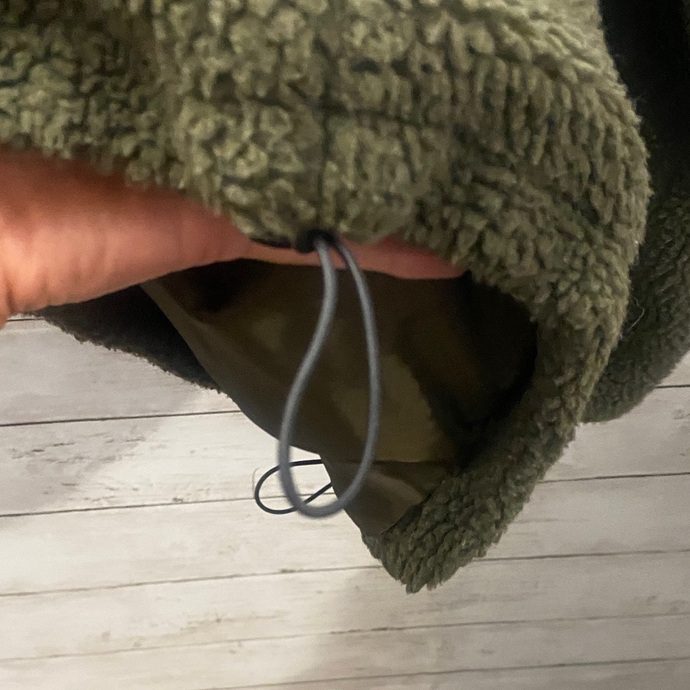 Olive Green Sherpa‎ Jacket - Picture 3 of 7